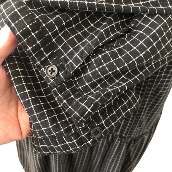 OLD NAVY Dress Women's Size Small Black Geometric Mini Striped - Picture 6 of 7